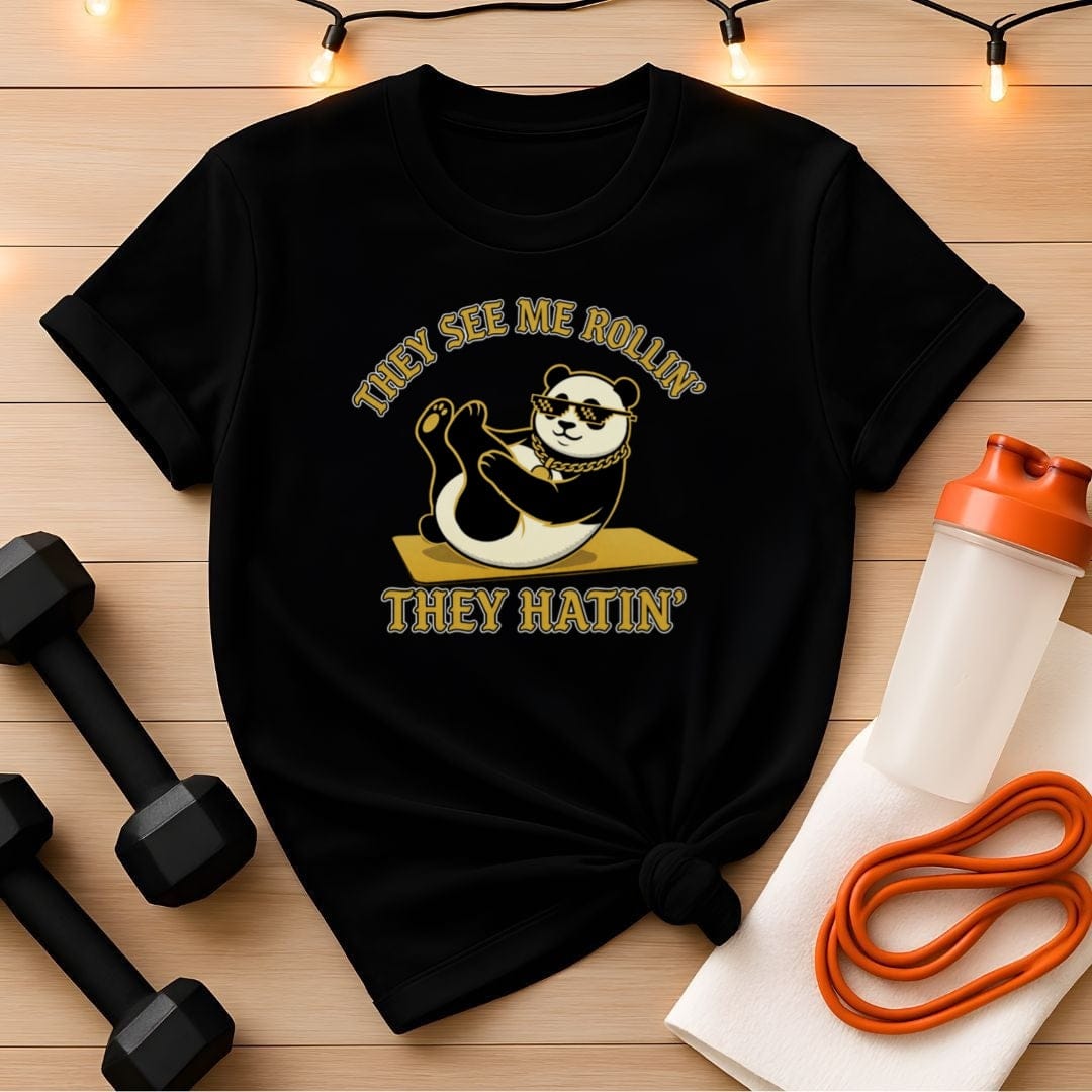 They See Me Rollin' Panda Pilates T-Shirt