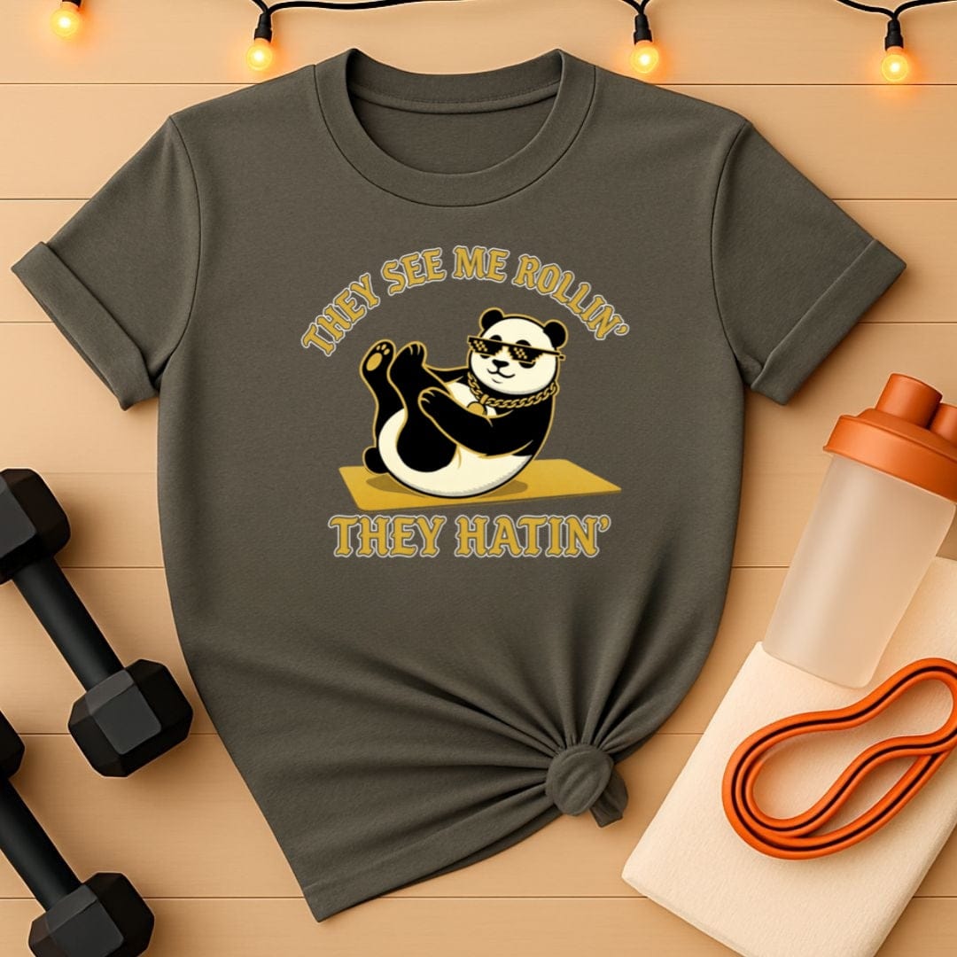 They See Me Rollin' Panda Pilates T-Shirt