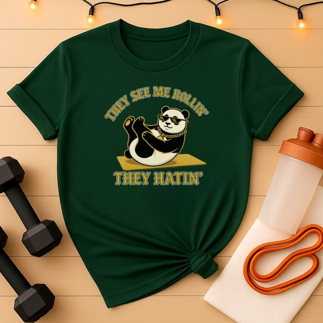They See Me Rollin' Panda Pilates T-Shirt