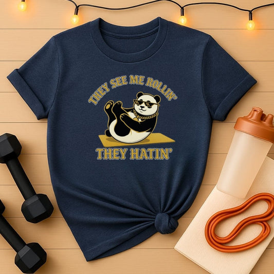 They See Me Rollin' Panda Pilates T-Shirt