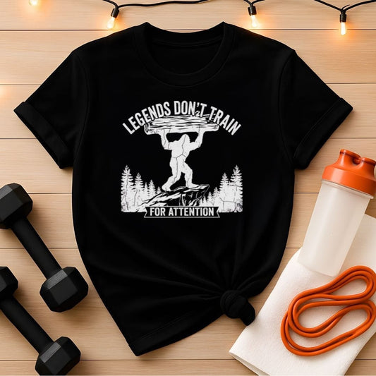 Legends Don't Train for Attention Bigfoot Gym T-Shirt