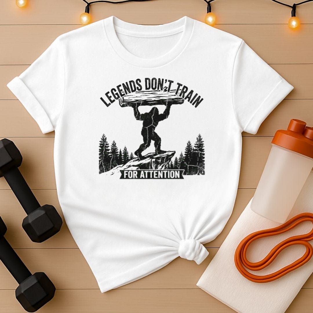 Legends Don't Train for Attention Bigfoot Gym T-Shirt