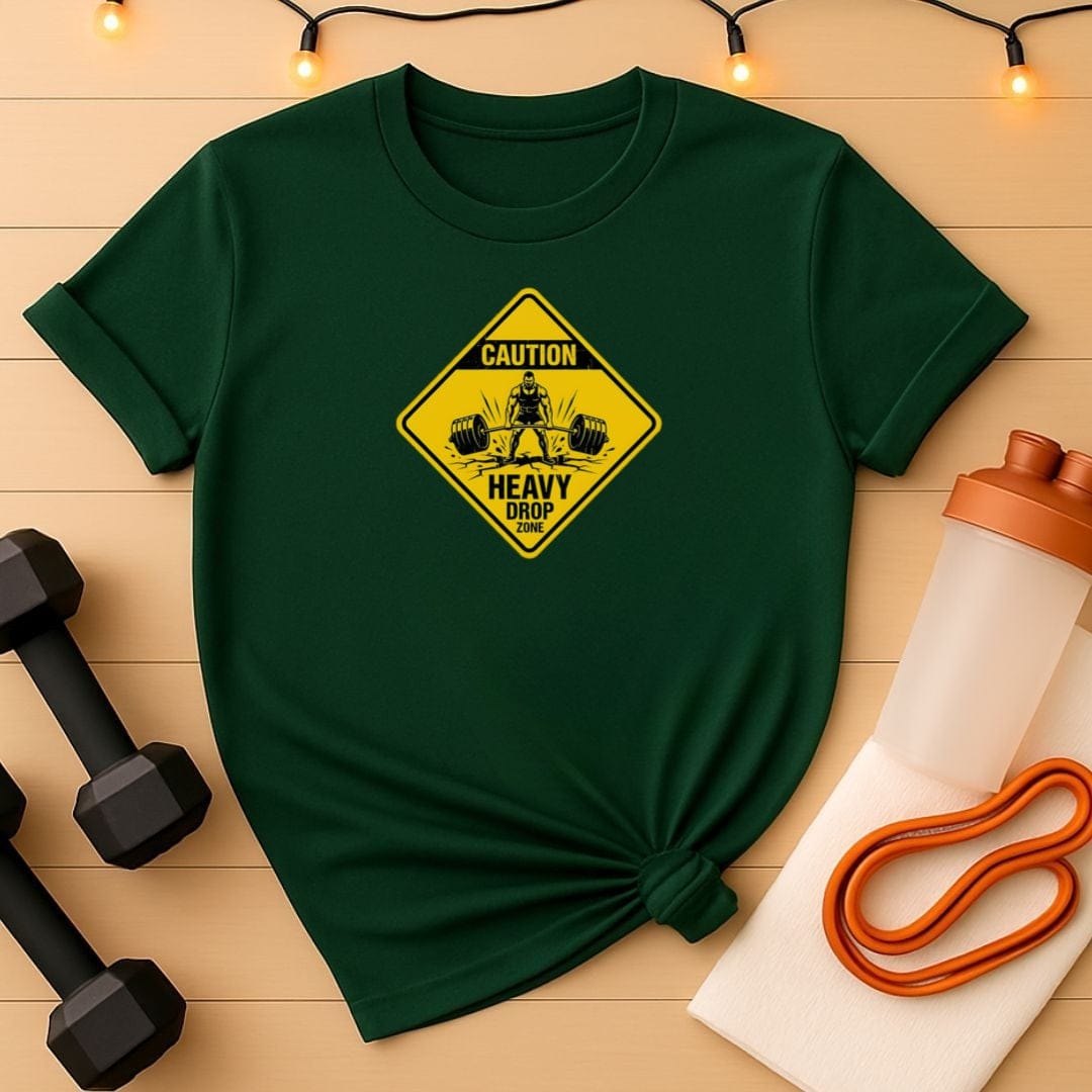 Caution Heavy Drop Zone Deadlift T-Shirt