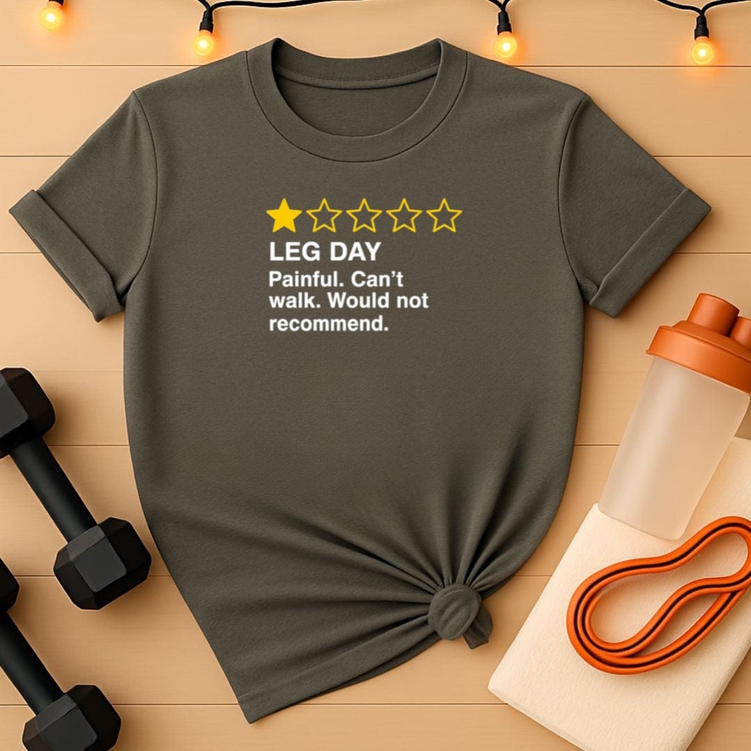 Leg Day 1 Star Review Gym T-Shirt