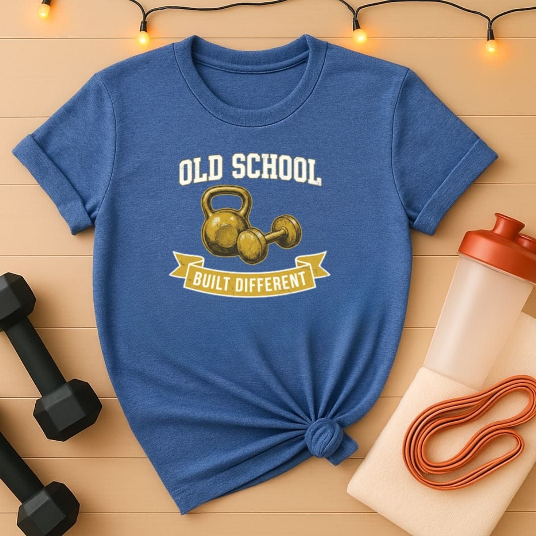Old School Built Different Kettlebell Gym T-Shirt