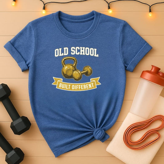 Old School Built Different Kettlebell Gym T-Shirt