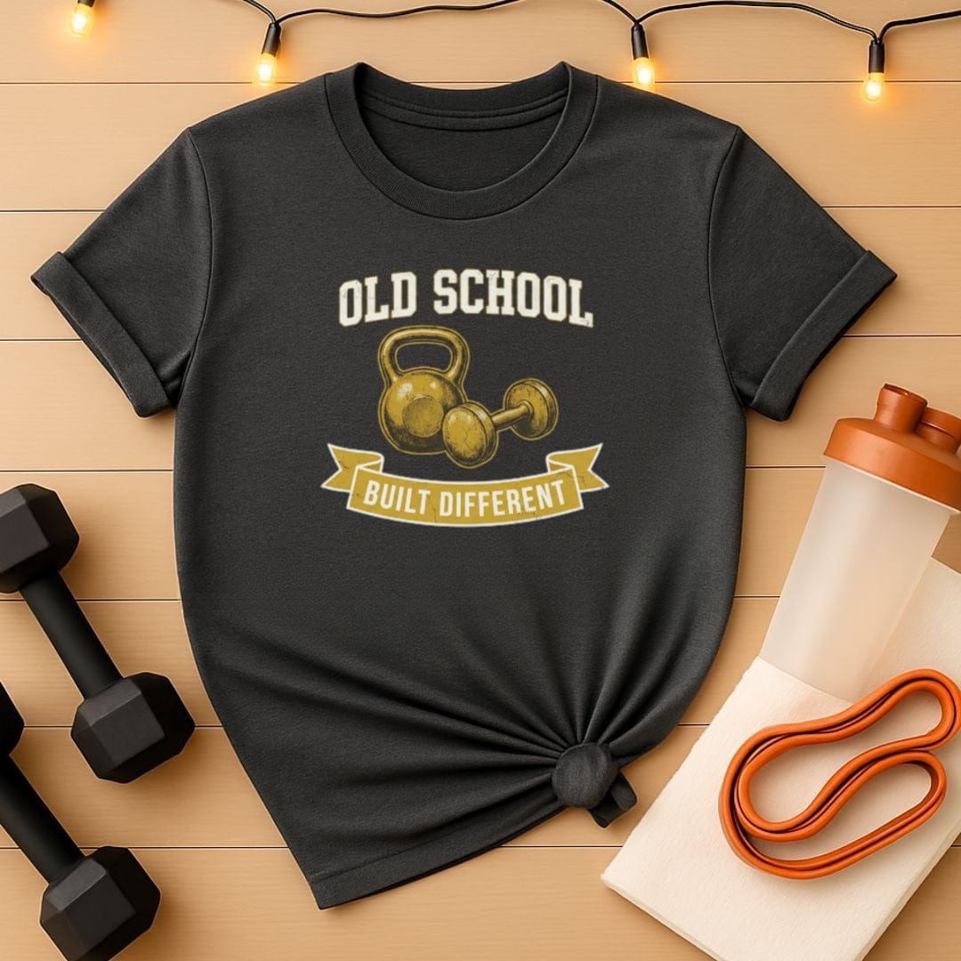 Old School Built Different Kettlebell Gym T-Shirt