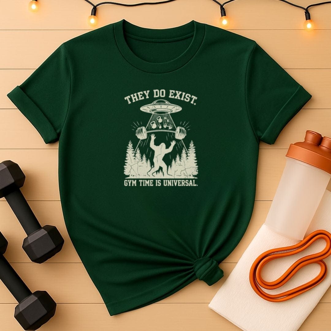 They Do Exist Bigfoot & UFO Gym T-Shirt
