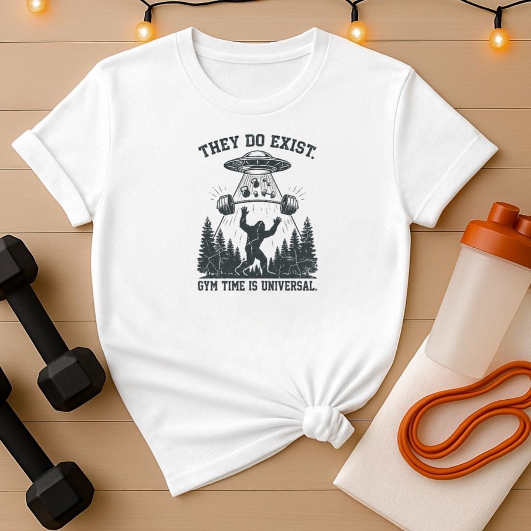 They Do Exist Bigfoot & UFO Gym T-Shirt
