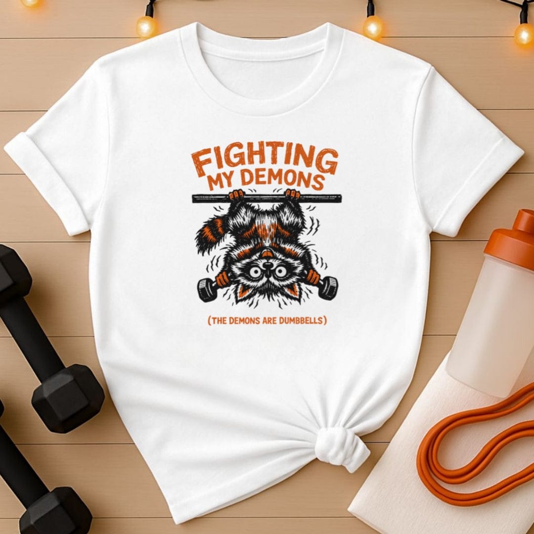 Fighting My Demons Raccoon Lifting T-Shirt