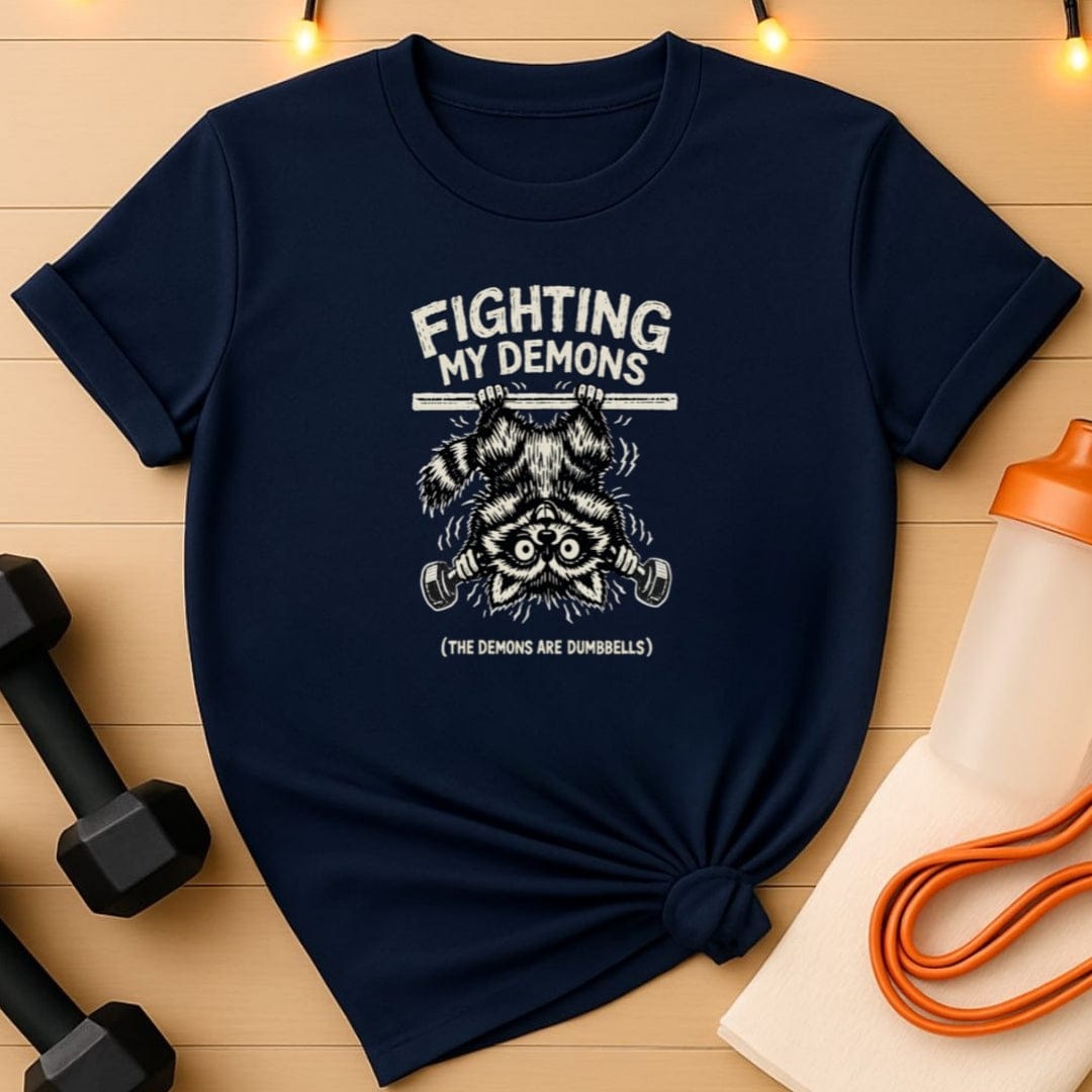 Fighting My Demons Raccoon Lifting T-Shirt
