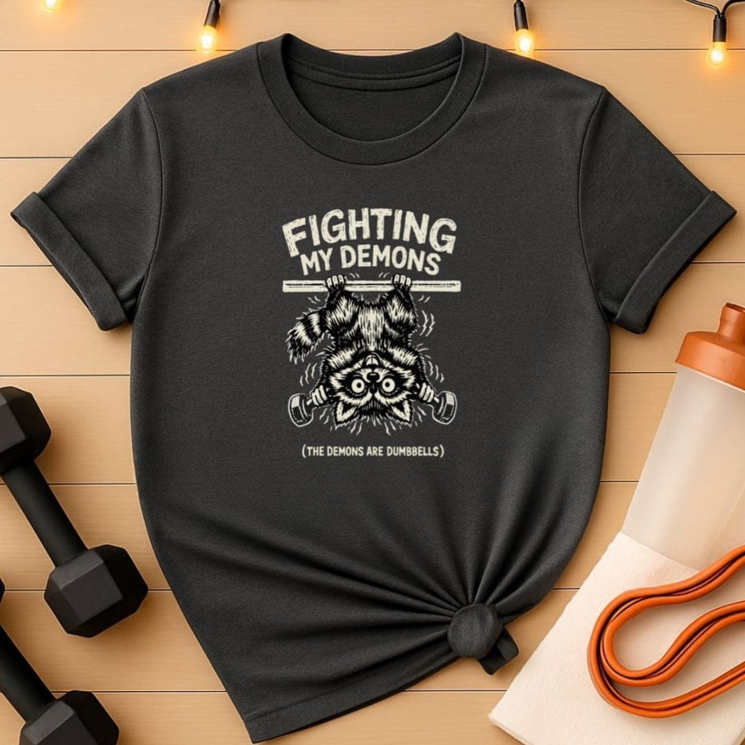 Fighting My Demons Raccoon Lifting T-Shirt