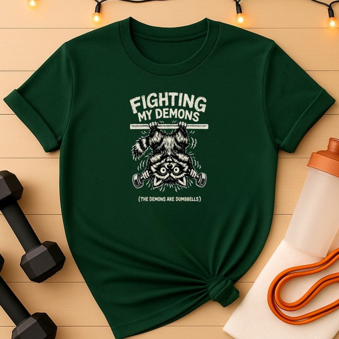 Fighting My Demons Raccoon Lifting T-Shirt