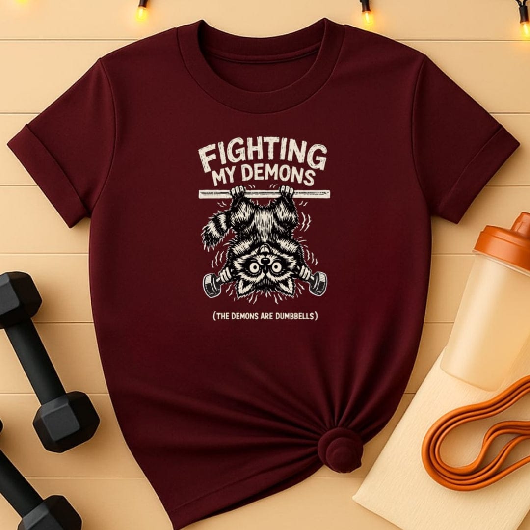 Fighting My Demons Raccoon Lifting T-Shirt