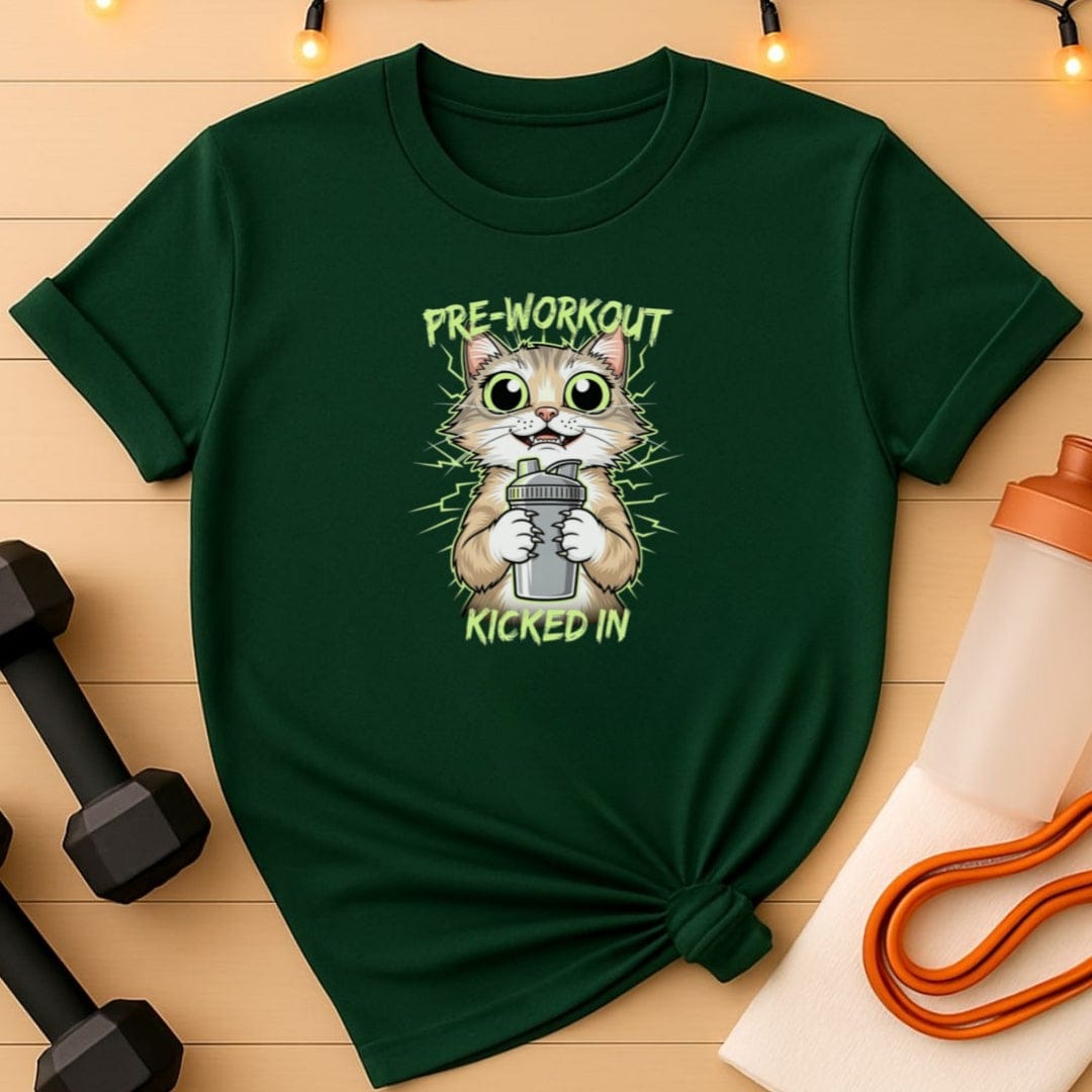 Pre-Workout Kicked-In Cat T-Shirt