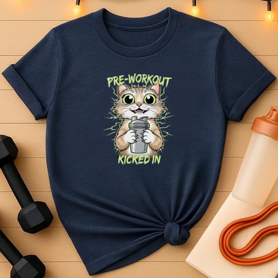 Pre-Workout Kicked-In Cat T-Shirt