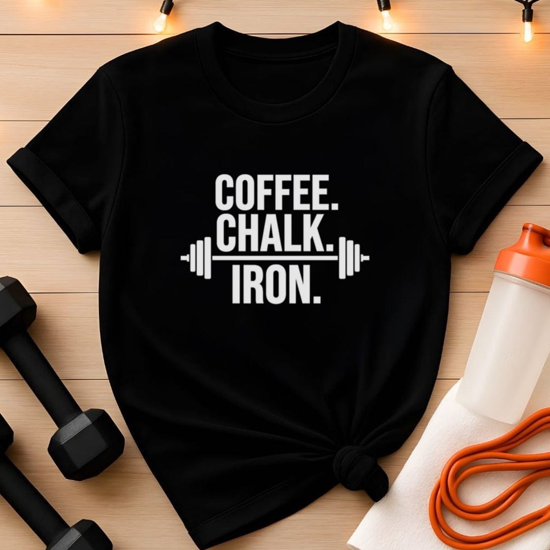 Coffee Chalk Iron Gym T-Shirt