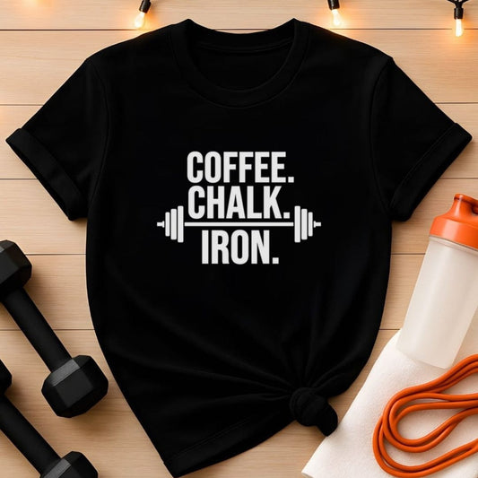 Coffee Chalk Iron Gym T-Shirt