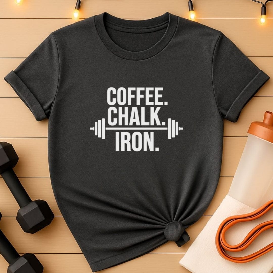 Coffee Chalk Iron Gym T-Shirt