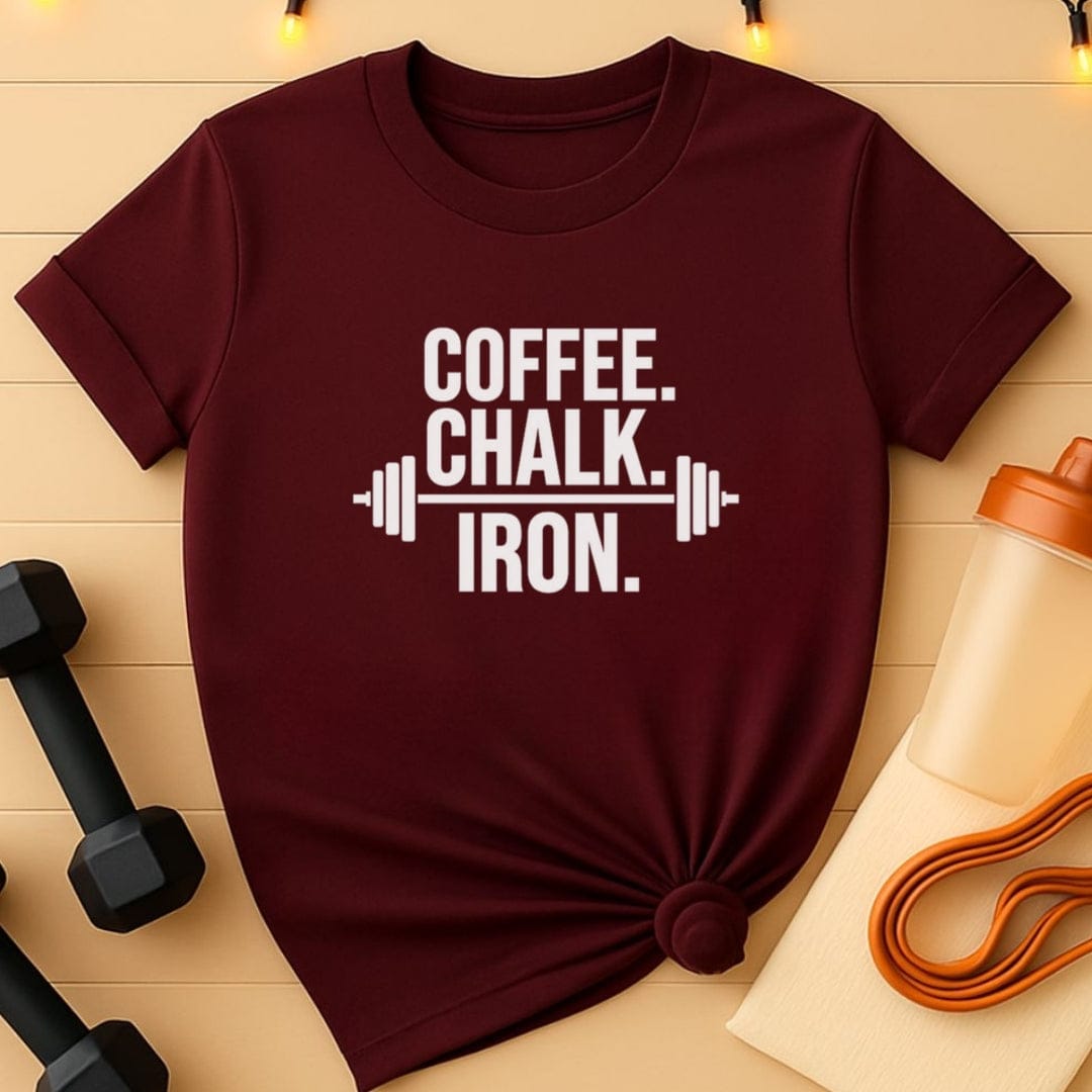 Coffee Chalk Iron Gym T-Shirt