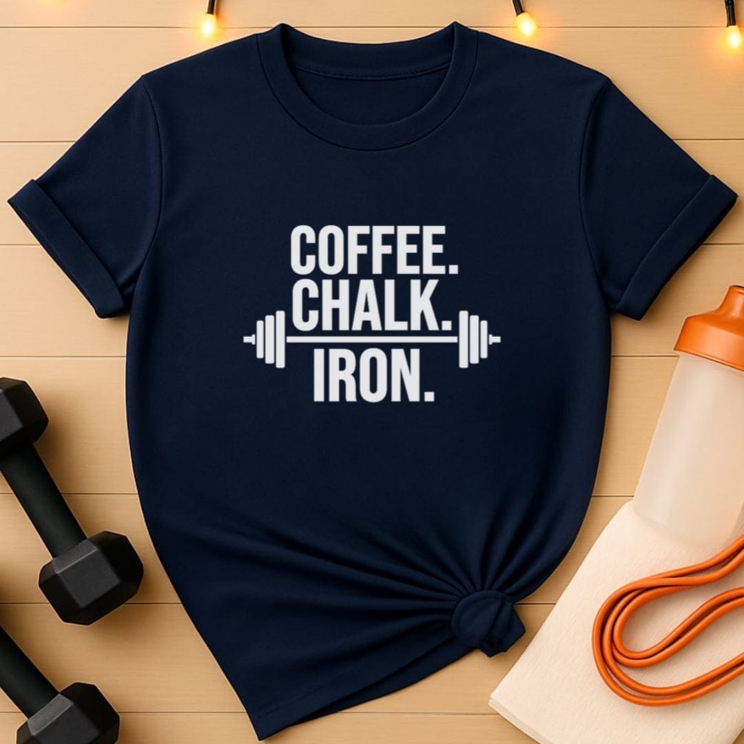 Coffee Chalk Iron Gym T-Shirt