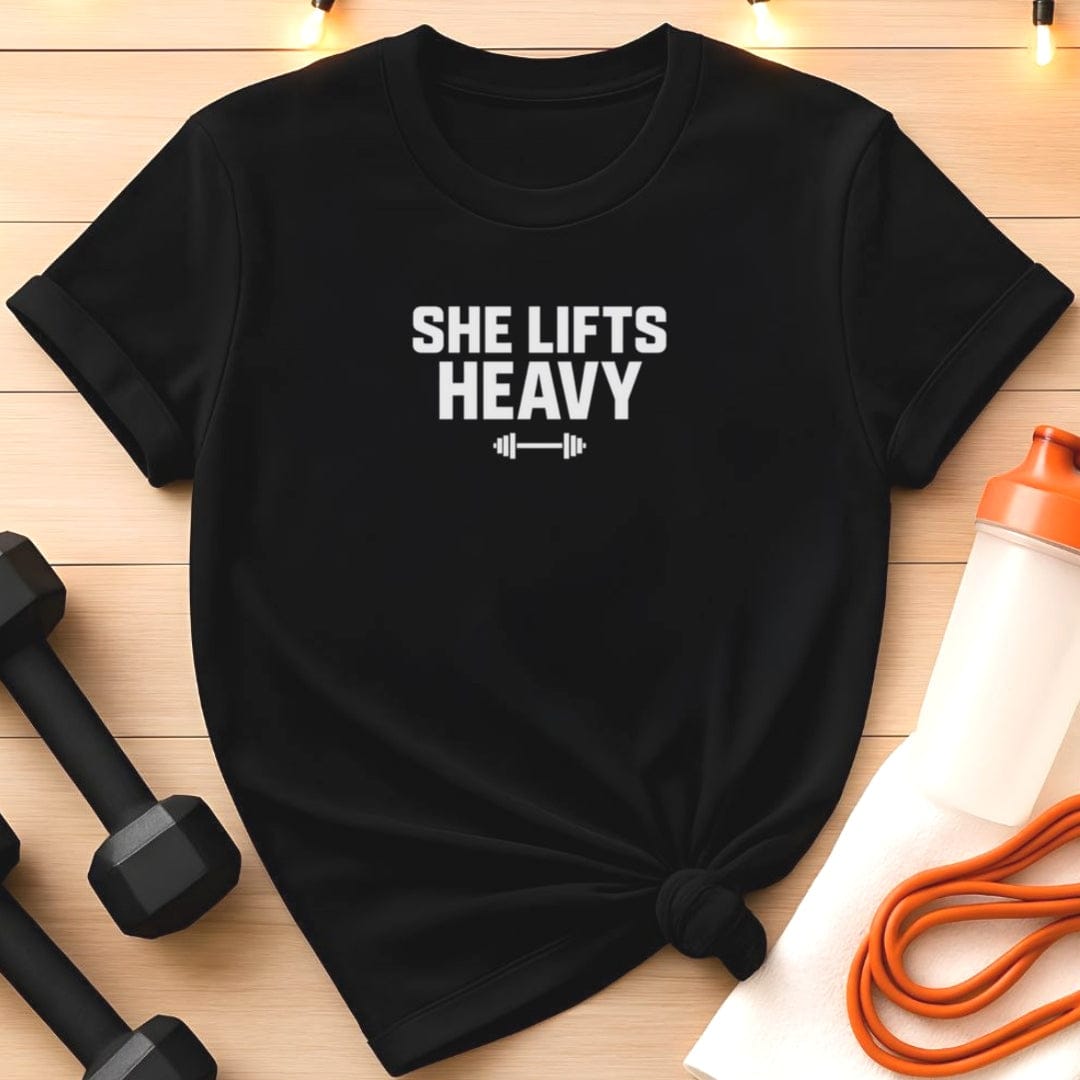 She Lifts Heavy Women’s Gym T-Shirt