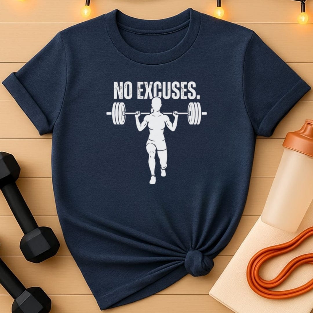 No Excuses Women’s Barbell T-Shirt