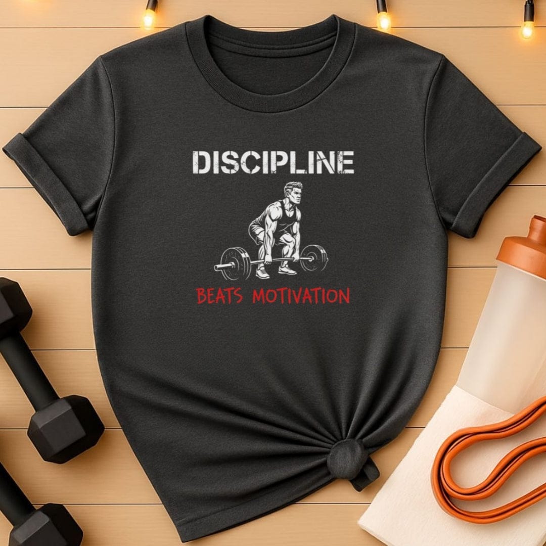 Discipline Beats Motivation Men's Deadlift T-Shirt
