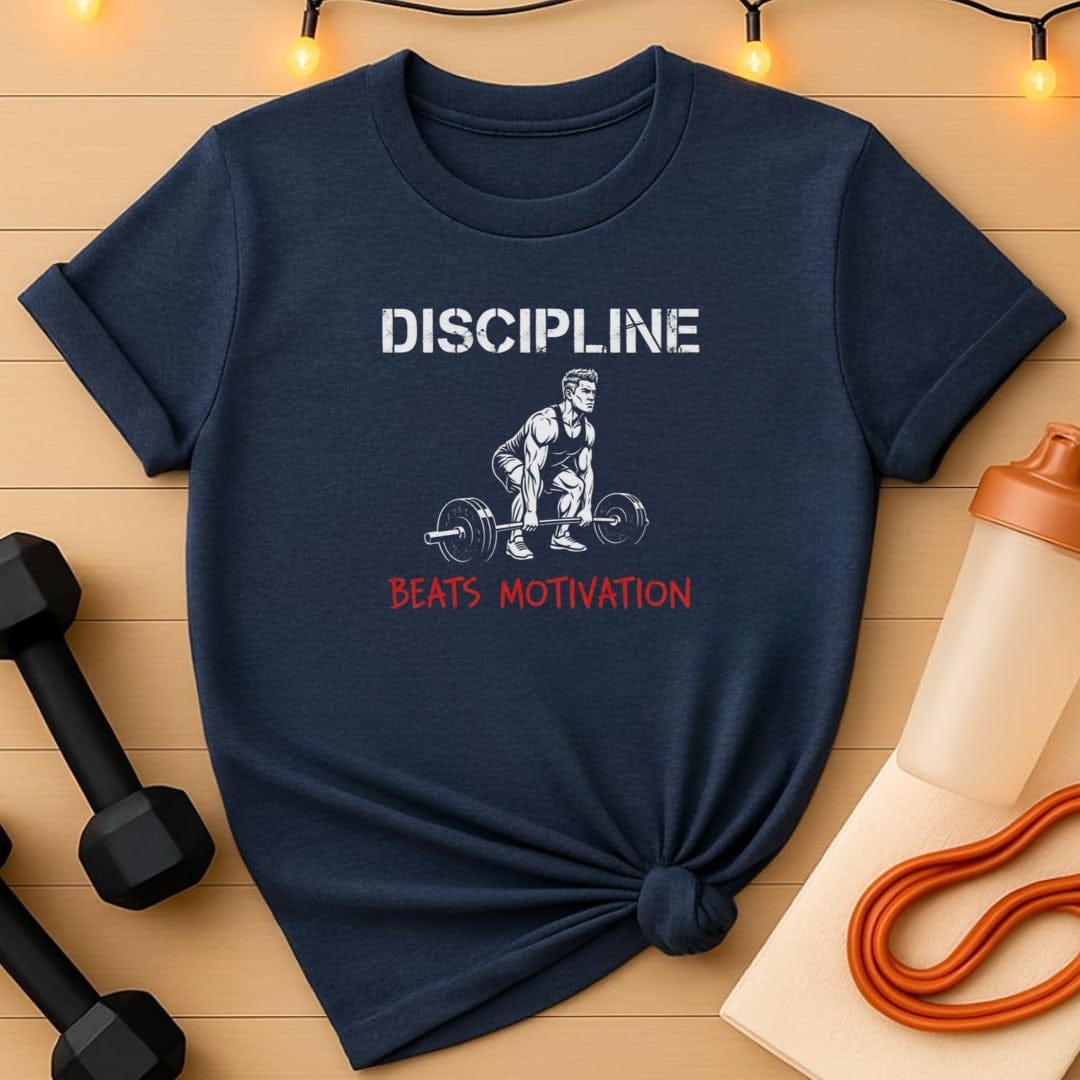 Discipline Beats Motivation Men's Deadlift T-Shirt