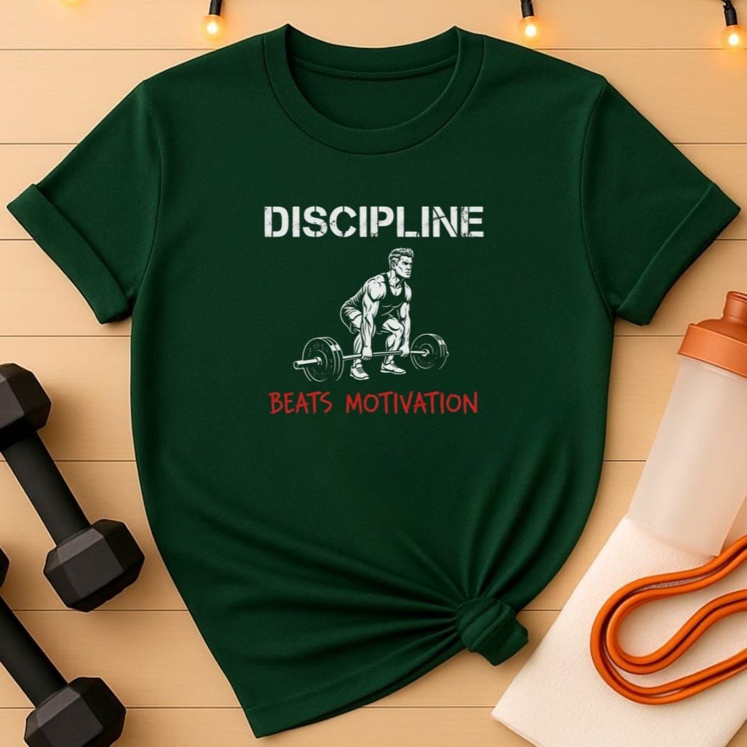 Discipline Beats Motivation Men's Deadlift T-Shirt