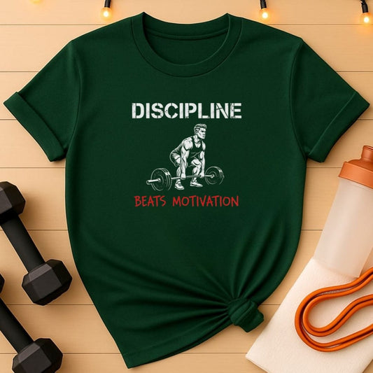 Discipline Beats Motivation Men's Deadlift T-Shirt