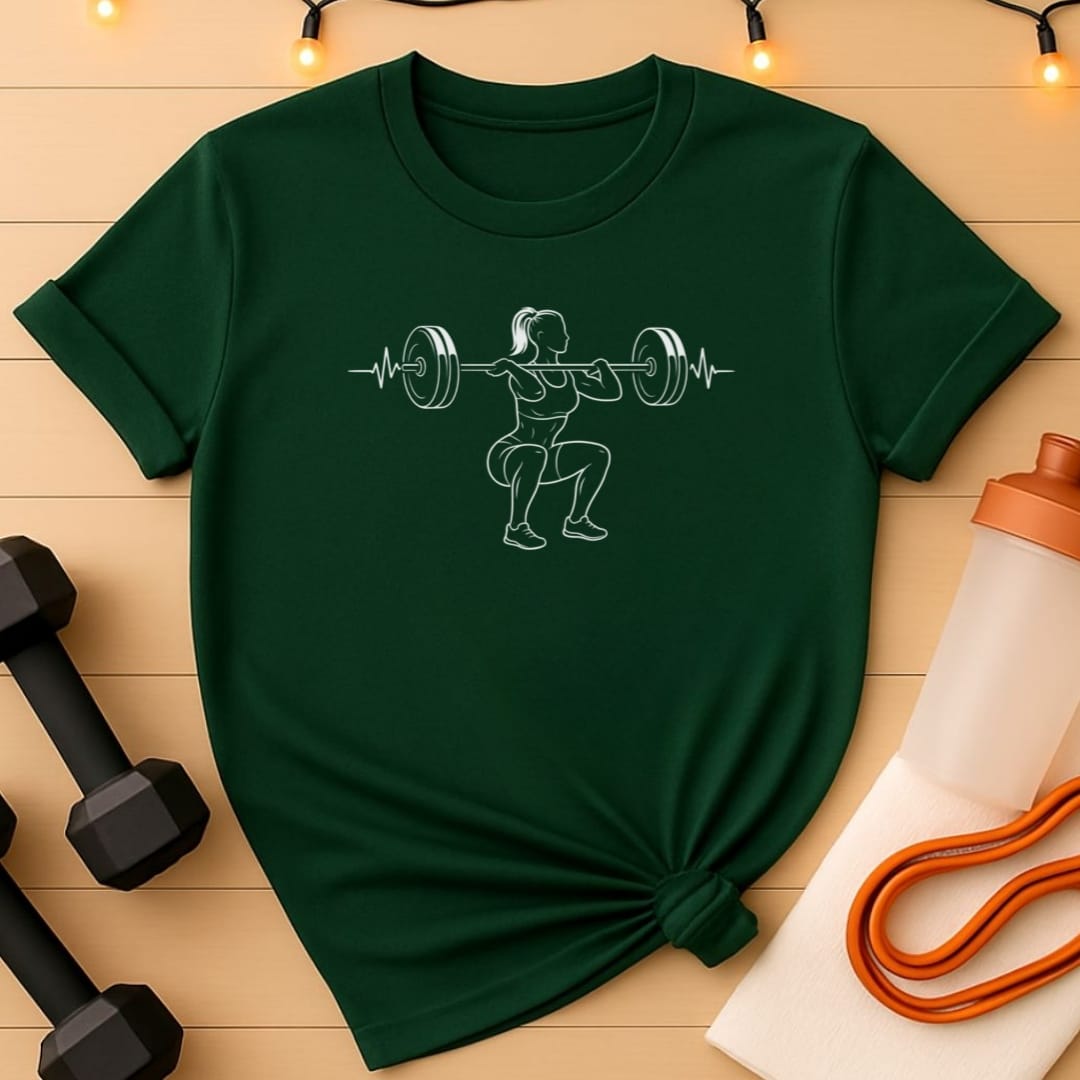 Women's Front Squat Heartbeat Gym T-Shirt