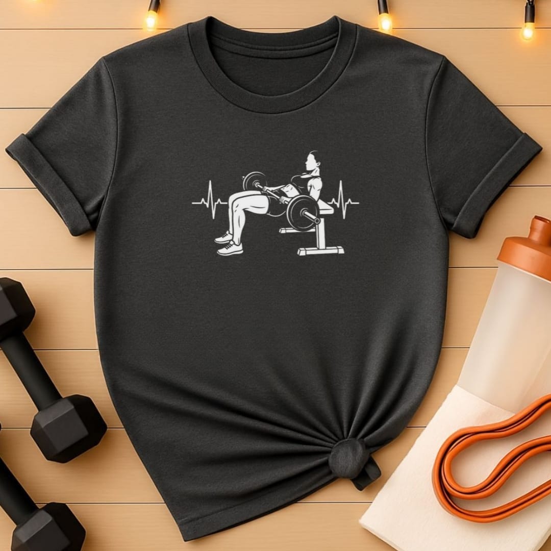 Hip Thrust Heartbeat Women's Gym T-Shirt