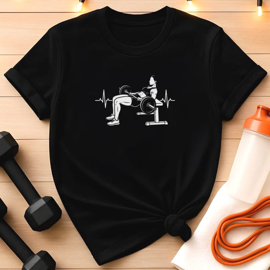 Hip Thrust Heartbeat Women's Gym T-Shirt