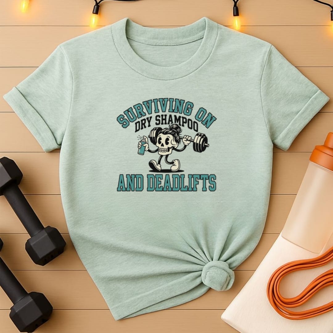 Surviving on Dry Shampoo and Deadlifts T-Shirt
