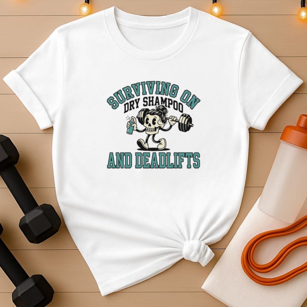 Surviving on Dry Shampoo and Deadlifts T-Shirt