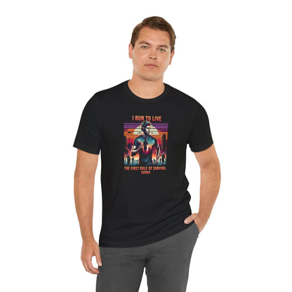 I Run to Live – First Rule of Survival | Male Runner Graphic Tee