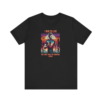 I Run to Live – First Rule of Survival | Male Runner Graphic Tee