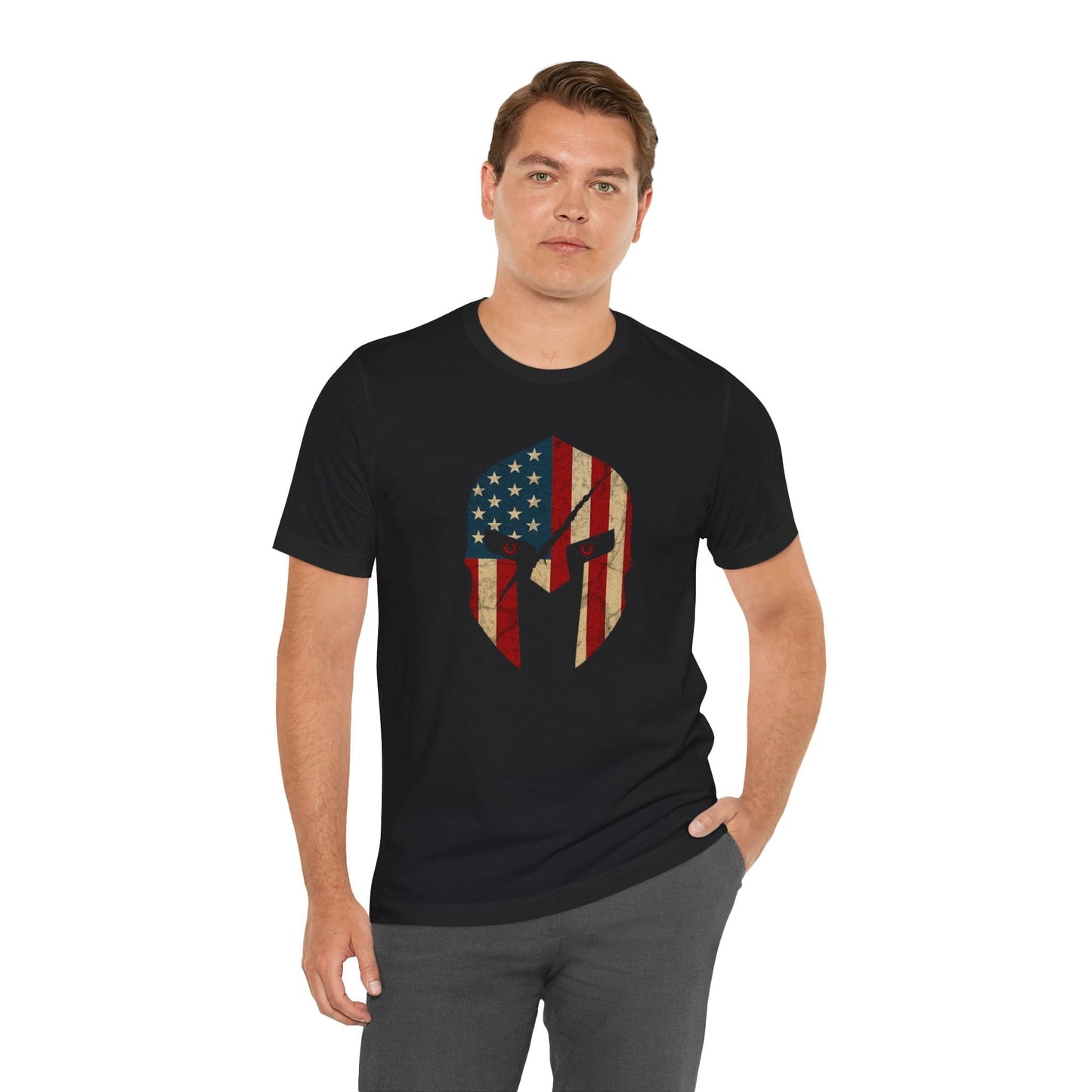 Spartan Sentinel Tee – Red‑Eye Vigilant Warrior