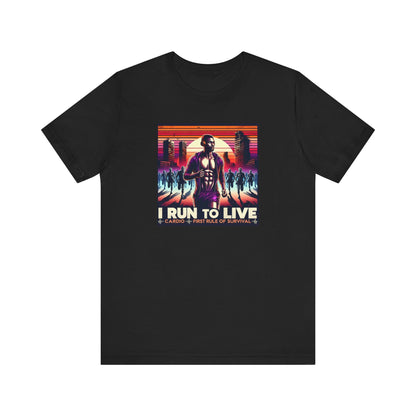 Male Runner Zombie Inspired T-Shirt - I Run To Live