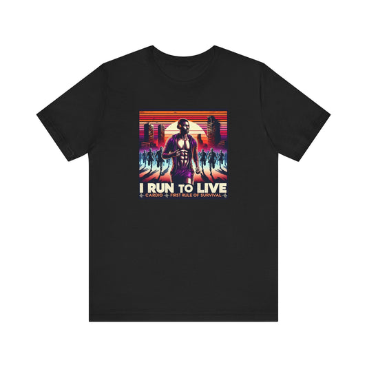 Male Runner Zombie Inspired T-Shirt - I Run To Live