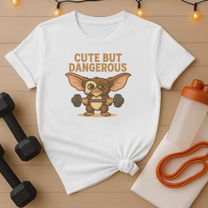 Cute But Dangerous Retro Mogwai  Lifting Gym T-Shirt